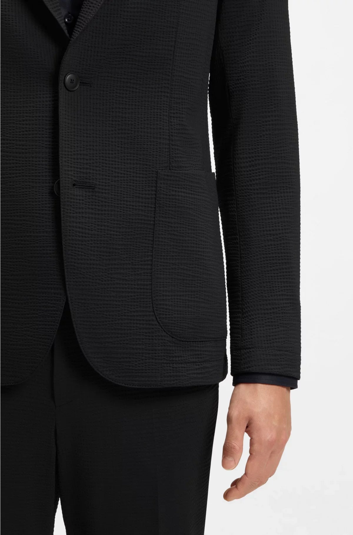 SLIM-FIT SUIT JACKET IN STRETCH SEERSUCKER