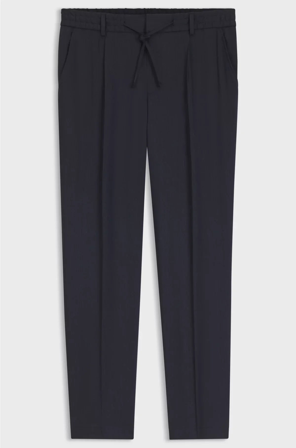 TAPERED-FIT MACHINE-WASHABLE TAILORED TROUSERS IN A LINEN BLEND
