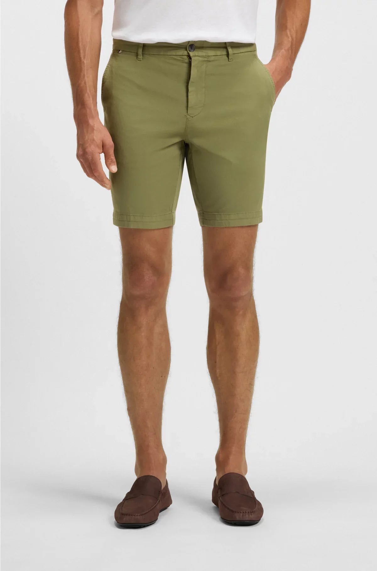 SLIM-FIT SHORTS IN STRETCH-COTTON TWILL