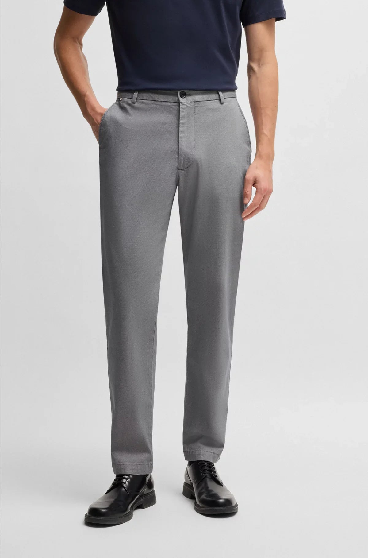 REGULAR-FIT TROUSERS IN PRINTED STRETCH COTTON