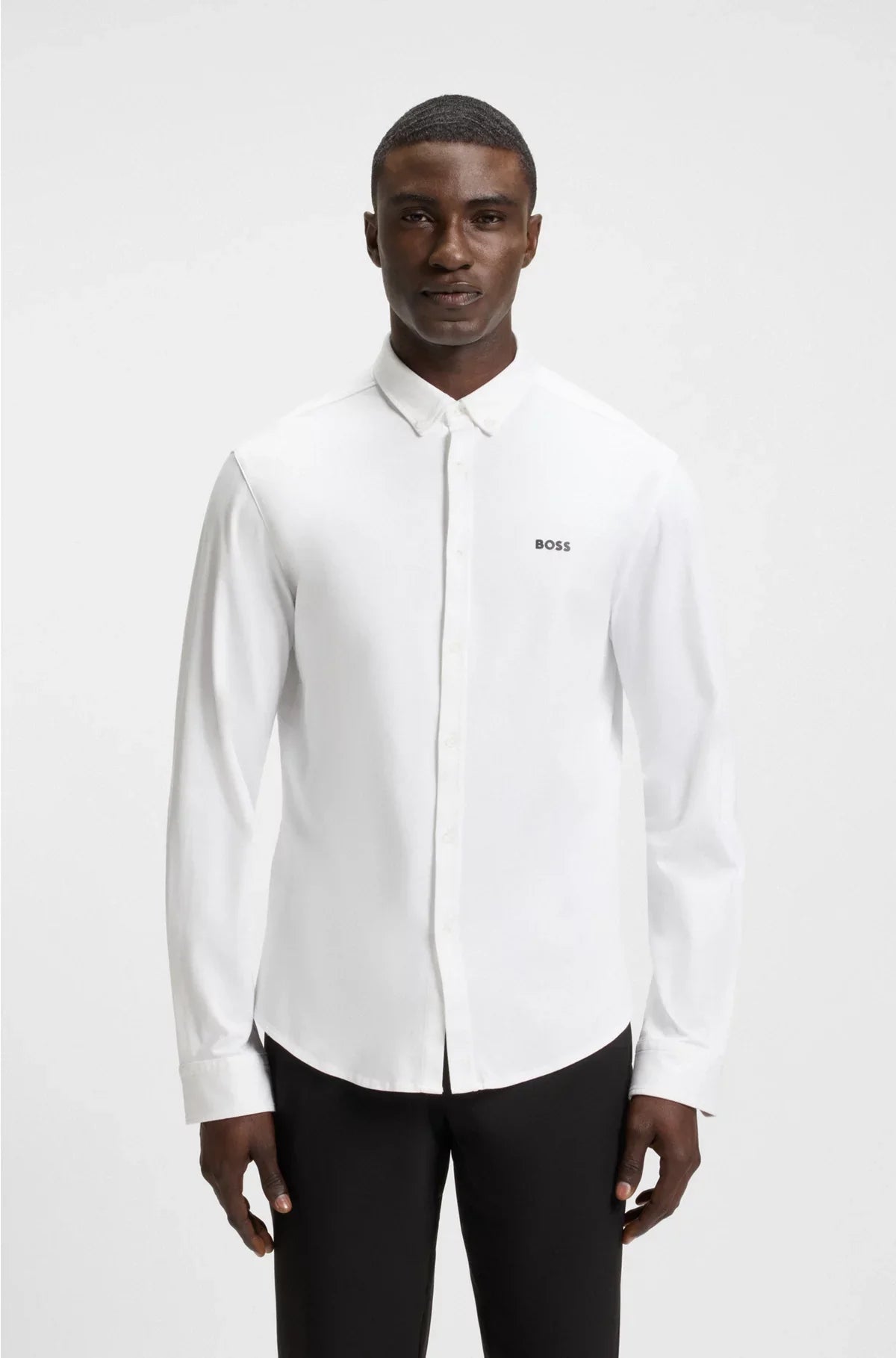 REGULAR-FIT SHIRT IN CREASE-RESISTANT COTTON JERSEY