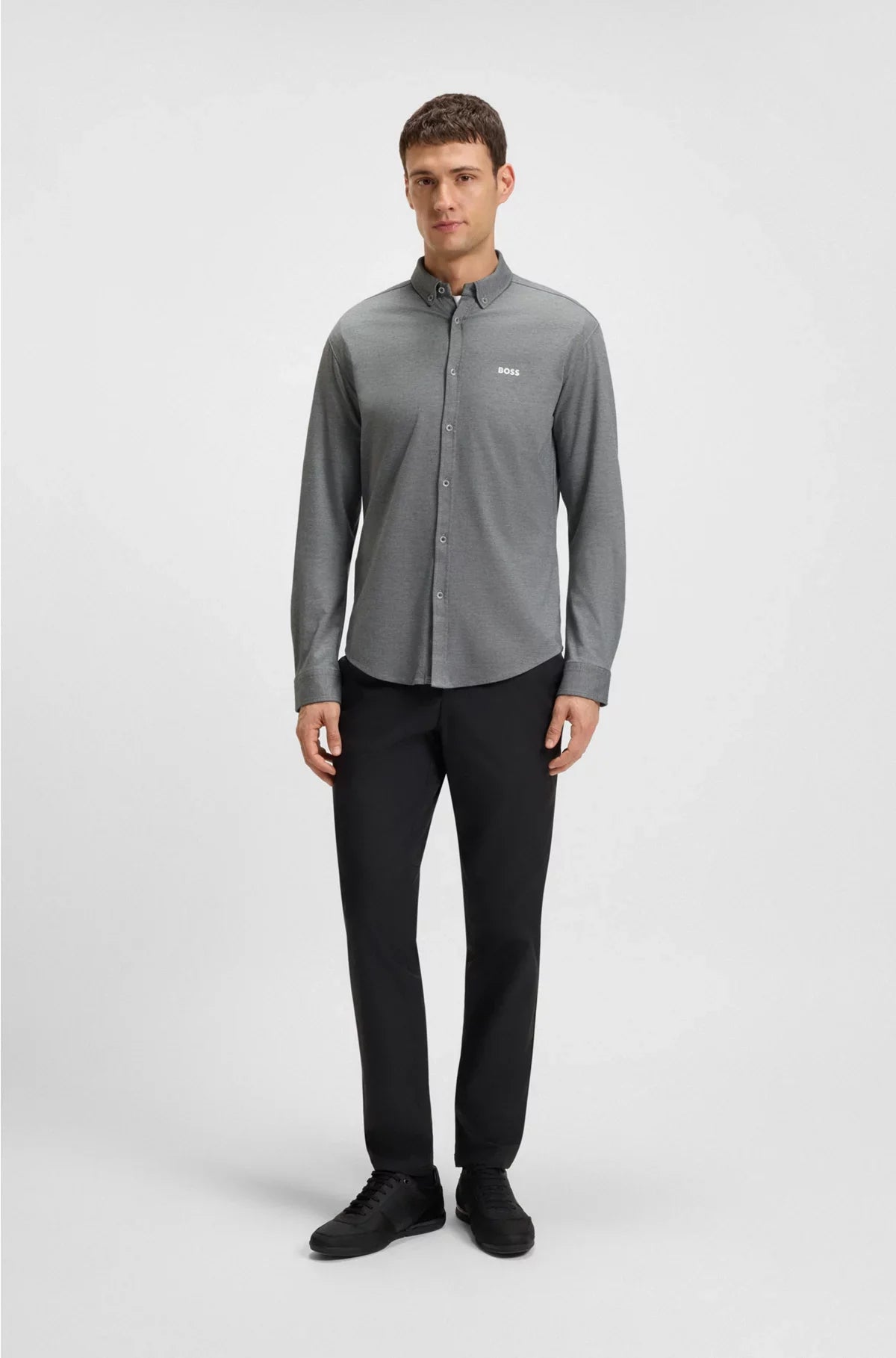 REGULAR-FIT SHIRT IN CREASE-RESISTANT COTTON JERSEY