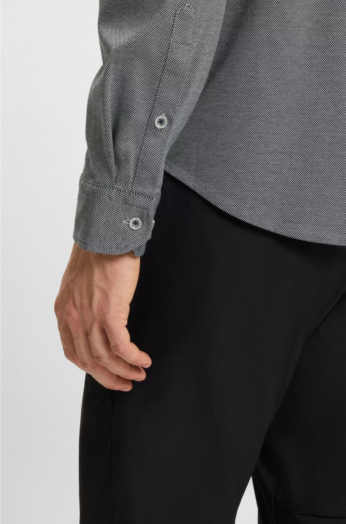 REGULAR-FIT SHIRT IN CREASE-RESISTANT COTTON JERSEY