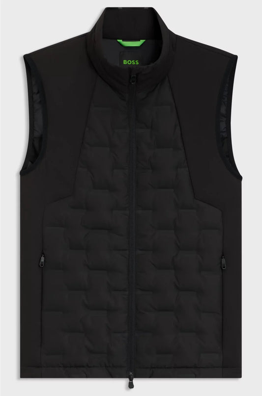 DOWN-FILLED GILET WITH WELDED-LOGO PATTERN