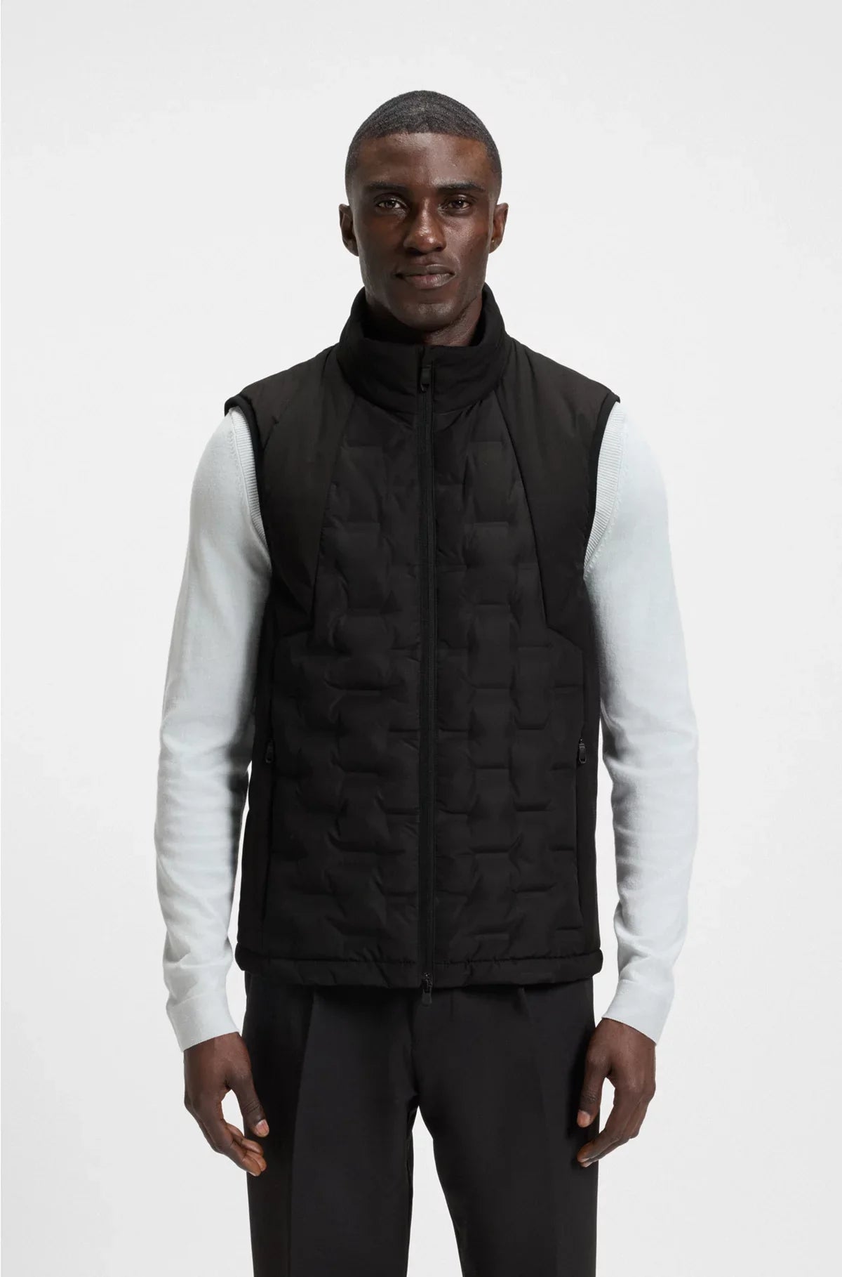 DOWN-FILLED GILET WITH WELDED-LOGO PATTERN