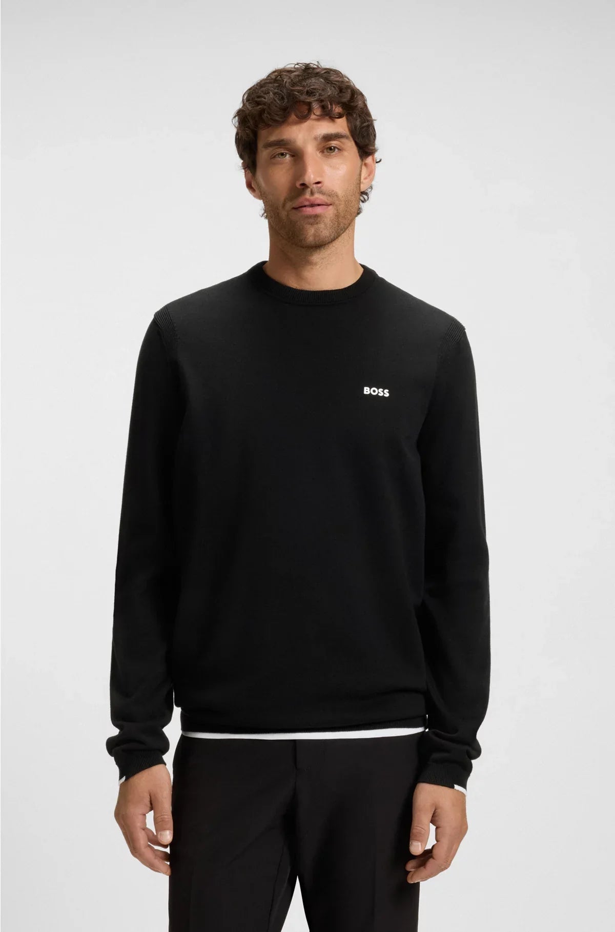 COTTON SWEATER WITH CONTRAST DETAILS
