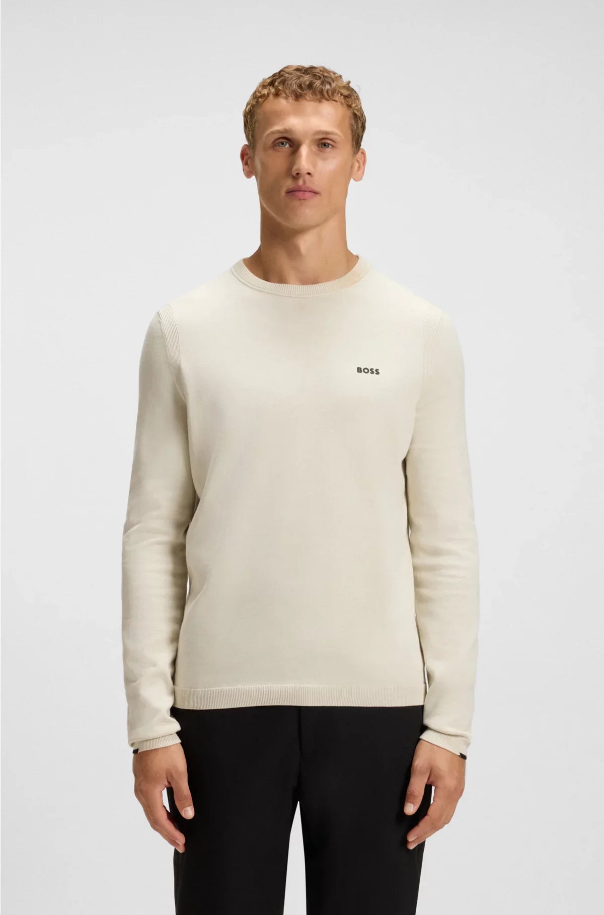 COTTON SWEATER WITH CONTRAST DETAILS