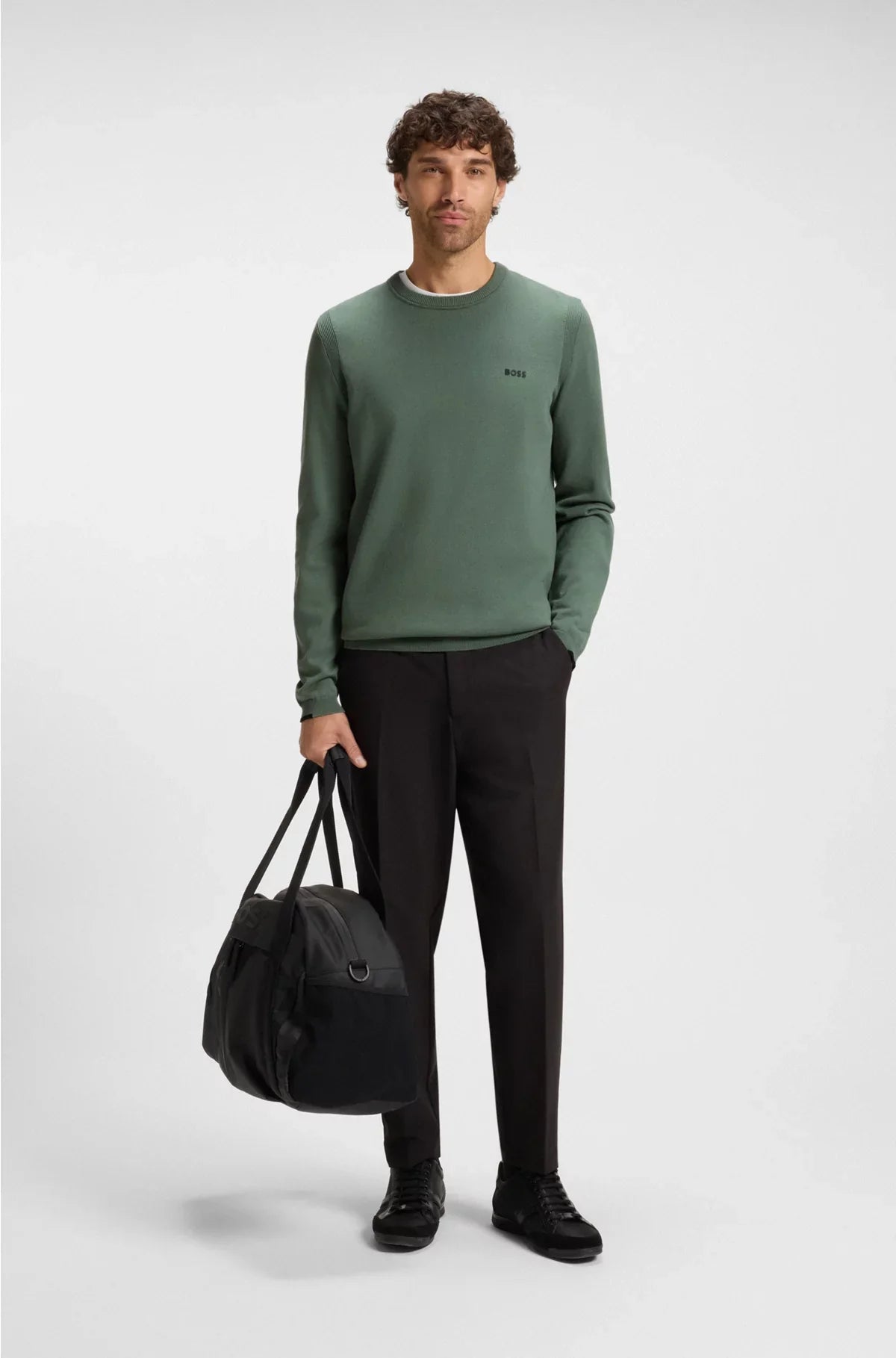 COTTON SWEATER WITH CONTRAST DETAILS