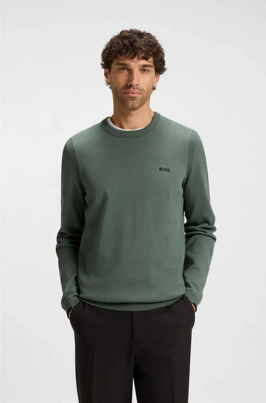MAGLIONE IN COTONE CON DETTAGLI A CONTRASTO