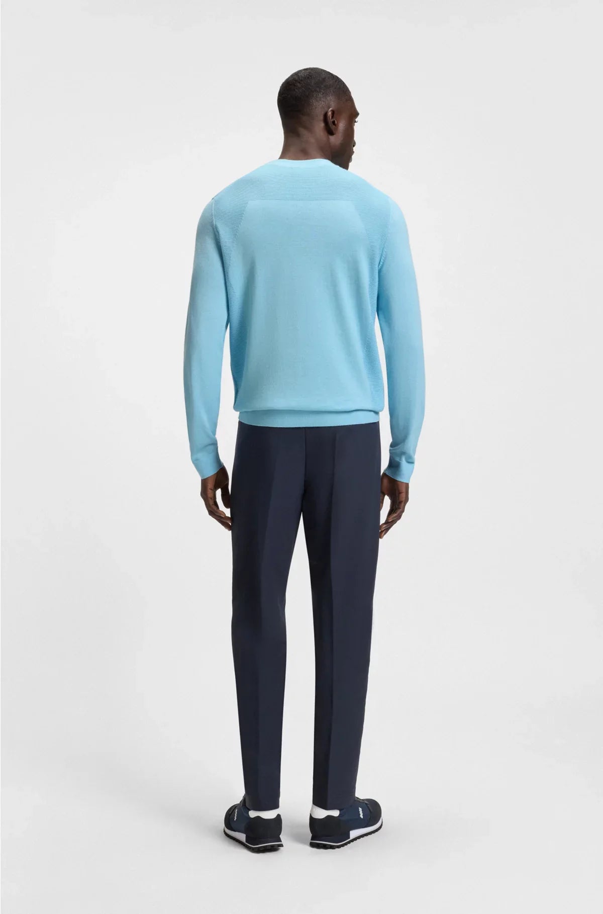 COTTON-BLEND SWEATER WITH BODY-MAPPING AND CONTRAST LOGO