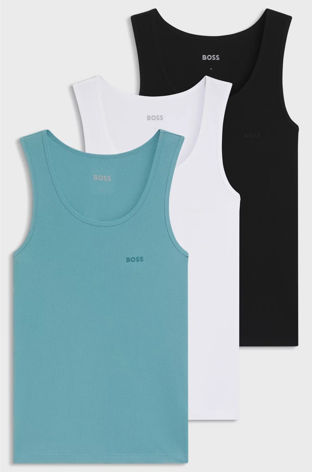 THREE-PACK OF COTTON UNDERWEAR VESTS WITH EMBROIDERED LOGOS