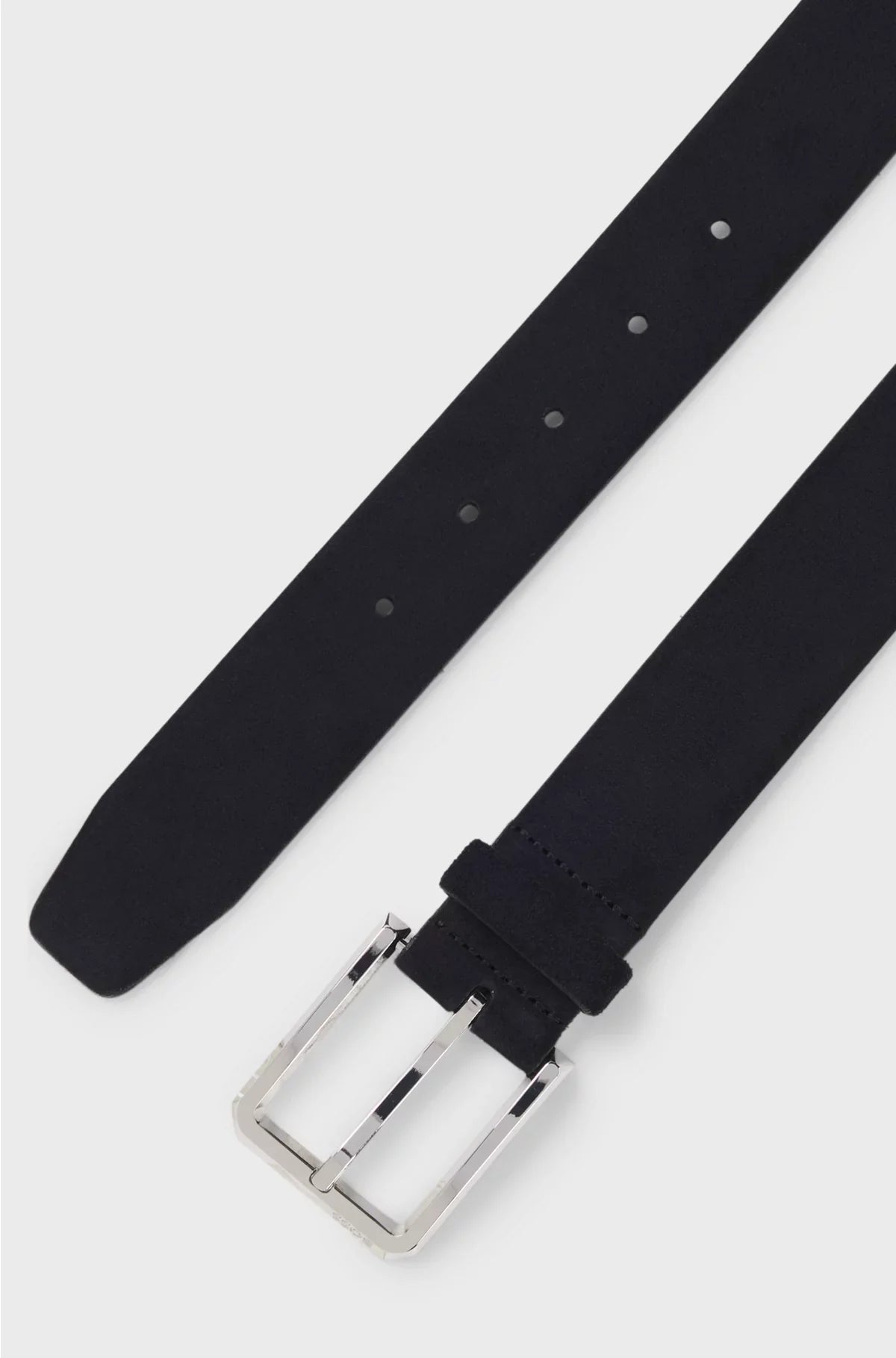 SUEDE BELT WITH SILVER-TONE BUCKLE