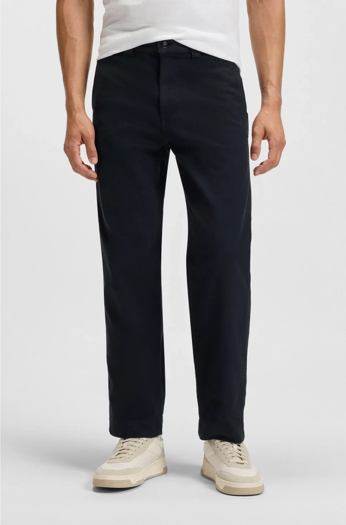 STRAIGHT-FIT TROUSERS IN STRETCH-COTTON TWILL