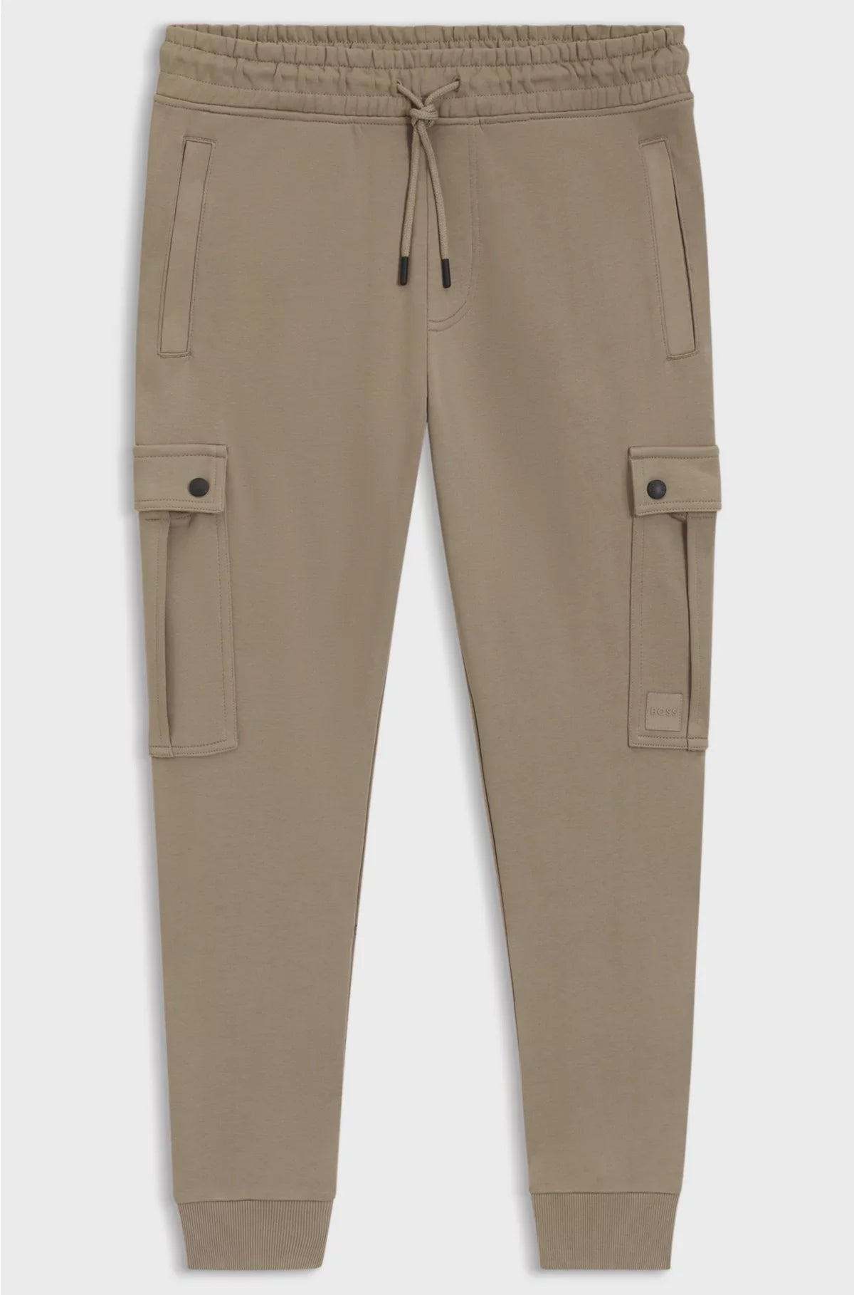 RELAXED-FIT COTTON-TERRY TRACKSUIT BOTTOMS WITH CARGO POCKETS