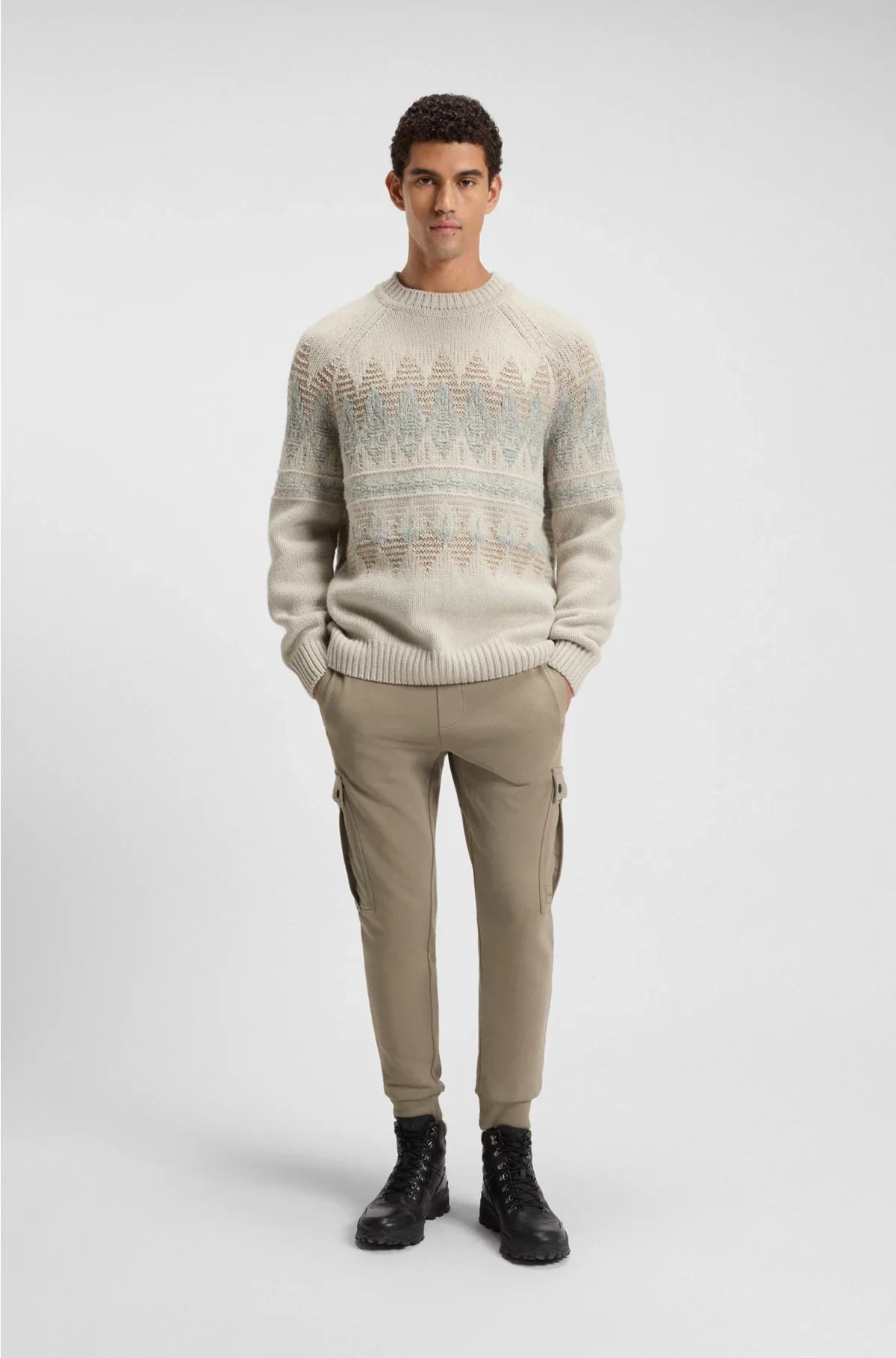RELAXED-FIT COTTON-TERRY TRACKSUIT BOTTOMS WITH CARGO POCKETS