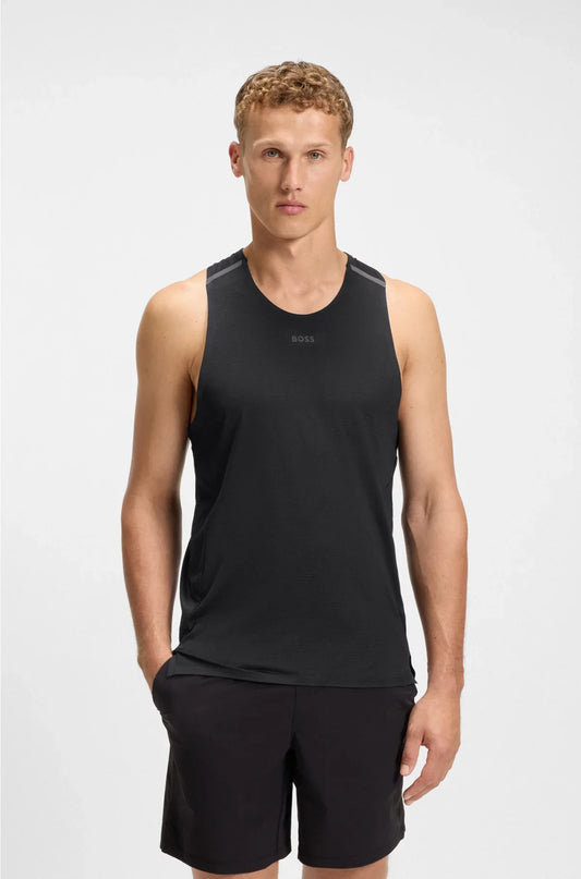 ACTIVE MESH-JERSEY TANK TOP WITH DECORATIVE REFLECTIVE DETAILS