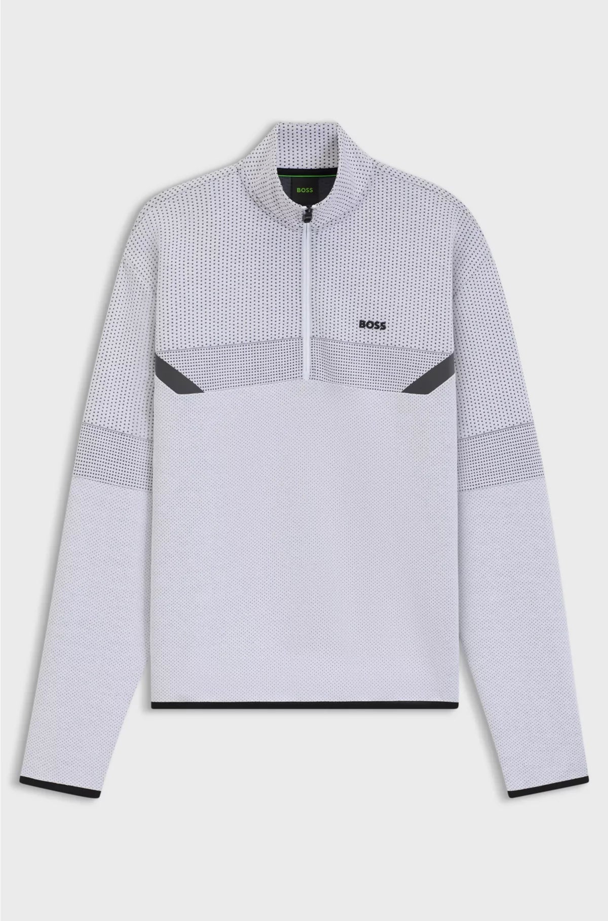 RELAXED-FIT ZIP-NECK SWEATSHIRT WITH QUILTED JACQUARD