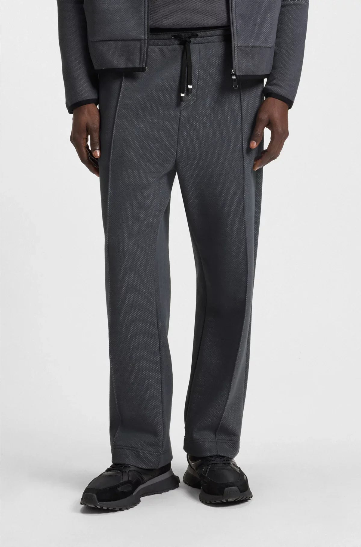 RELAXED-FIT TRACKSUIT BOTTOMS IN QUILTED JACQUARD