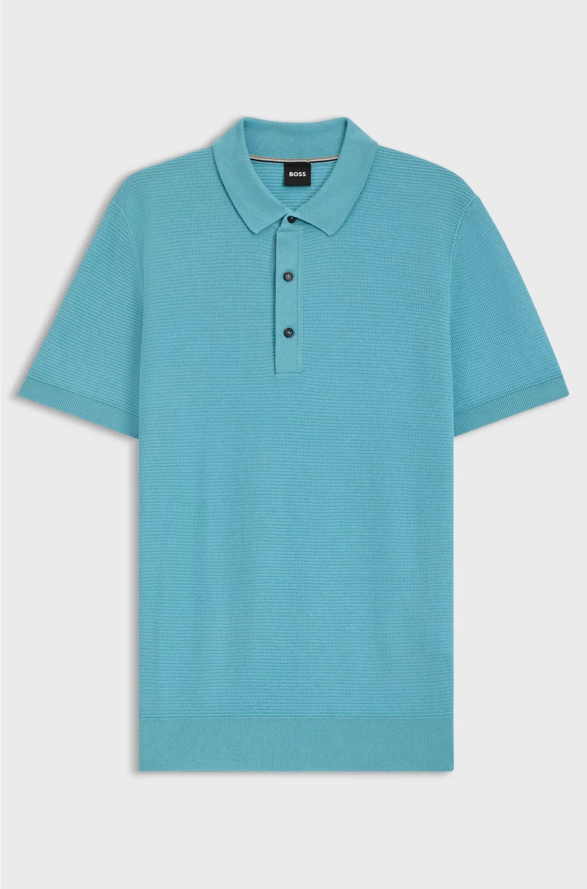 REGULAR-FIT KNIT POLO BLENDED WITH COTTON