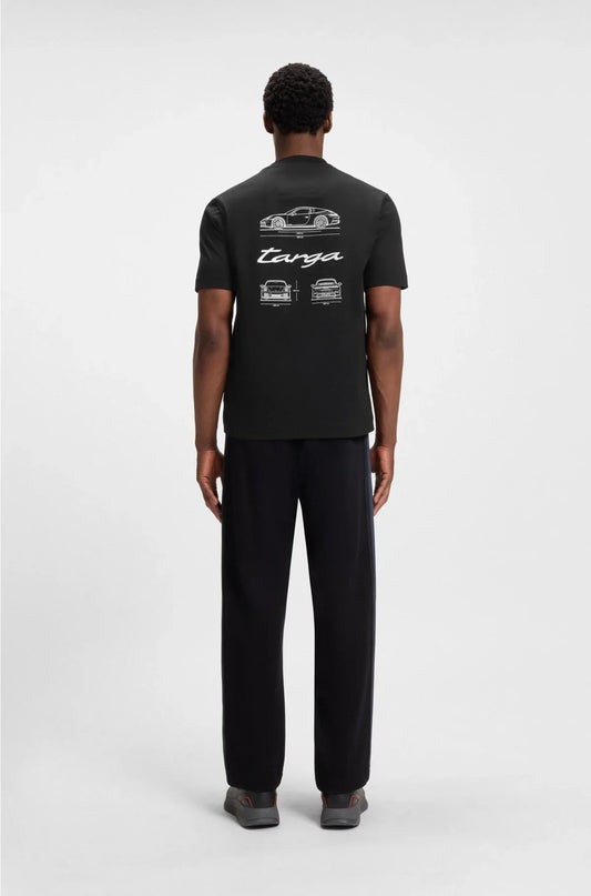 T-SHIRT IN COTONE MERCERIZZATO CON MOTIVO TARGA