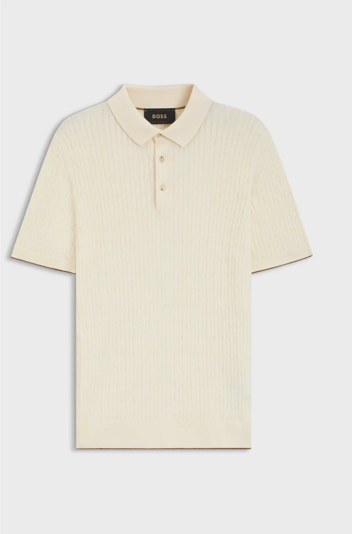CABLE-KNIT POLO IN SILK AND COTTON