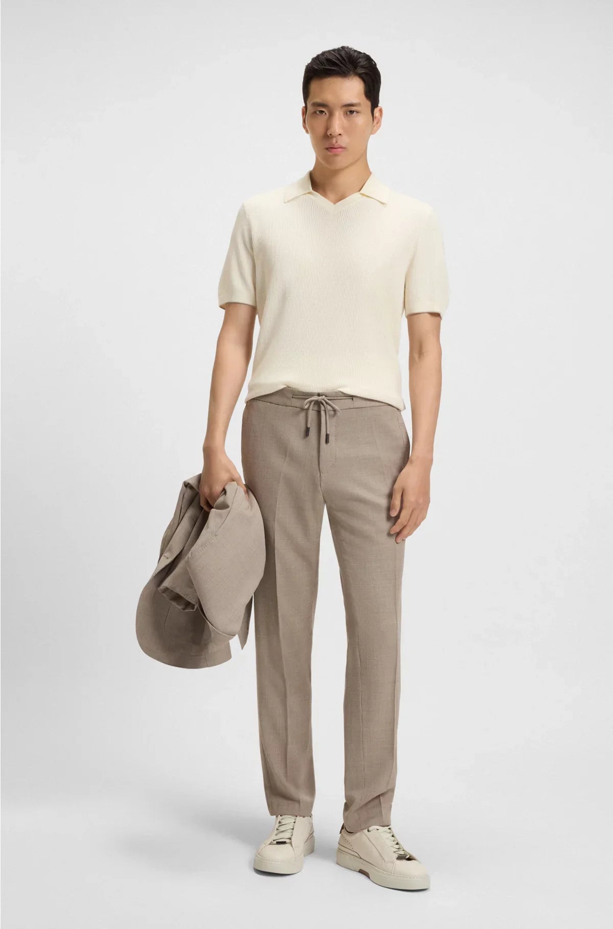 KNIT POLO SWEATER IN SILK AND COTTON