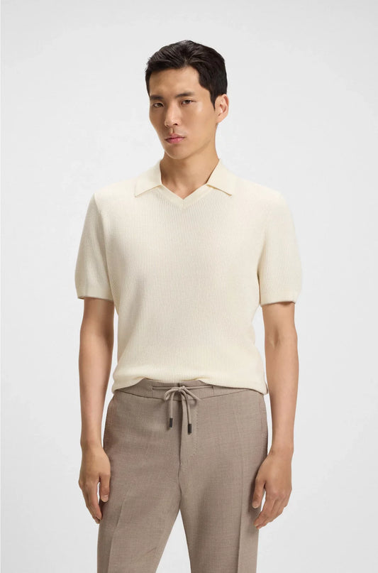 KNIT POLO SWEATER IN SILK AND COTTON
