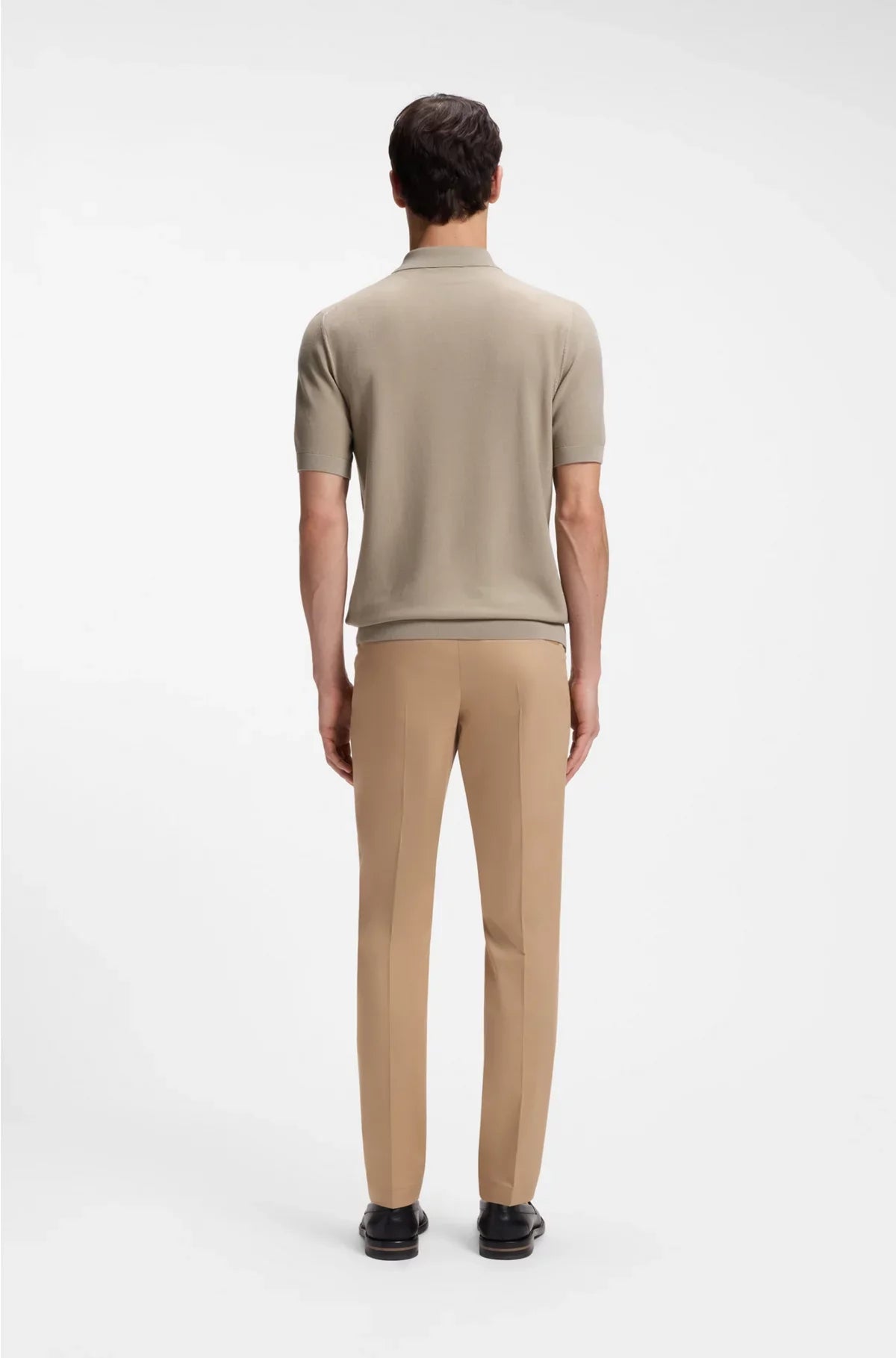 KNIT POLO IN MERINO WOOL WITH NATURAL STRETCH