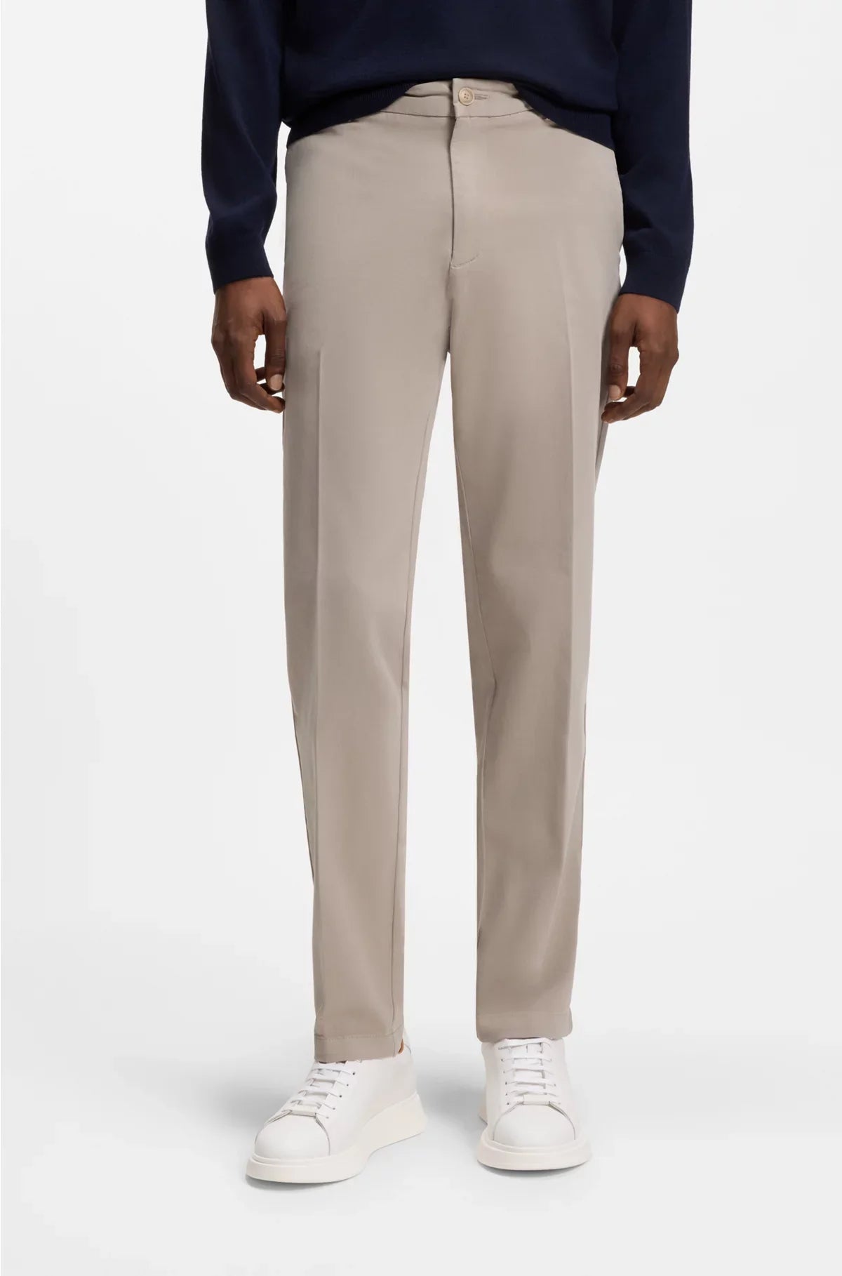 MODERN-FIT TROUSERS IN STRETCH-COTTON GABARDINE