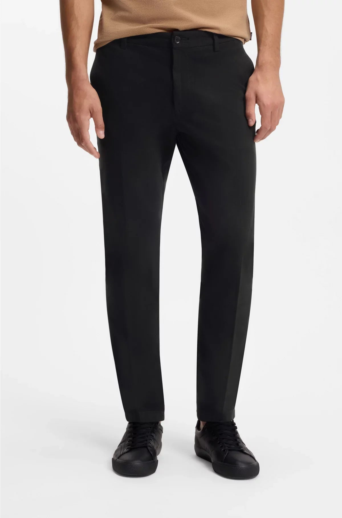 SLIM-FIT TROUSERS IN STRUCTURED STRETCH COTTON
