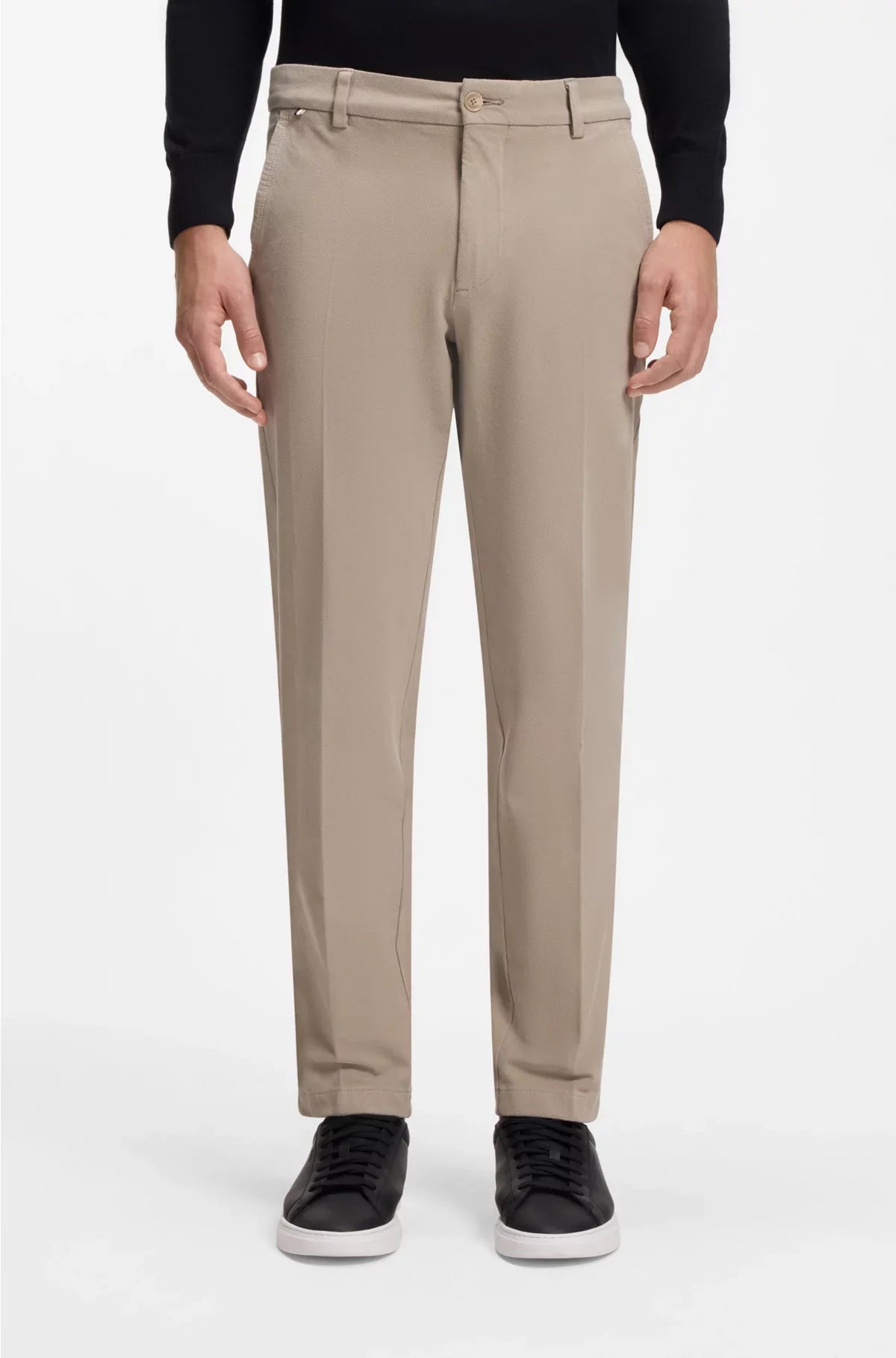 SLIM-FIT TROUSERS IN STRUCTURED STRETCH COTTON