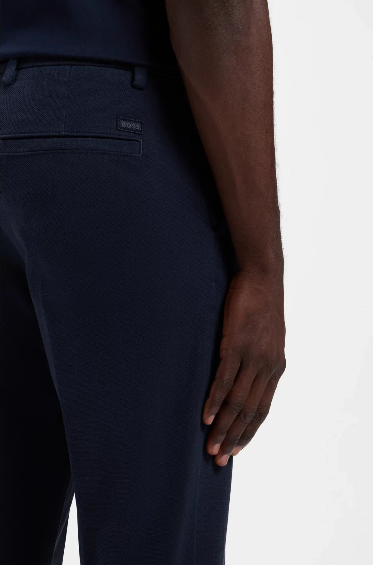 SLIM-FIT TROUSERS IN STRUCTURED STRETCH COTTON