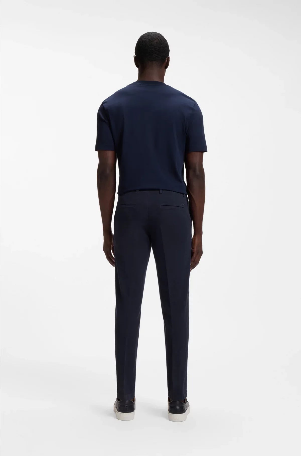SLIM-FIT TROUSERS IN STRUCTURED STRETCH COTTON