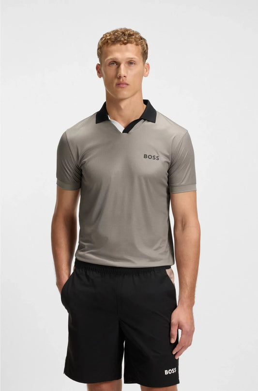 ACTIVE SLIM-FIT RIPSTOP POLO SHIRT WITH COLOUR-BLOCKING