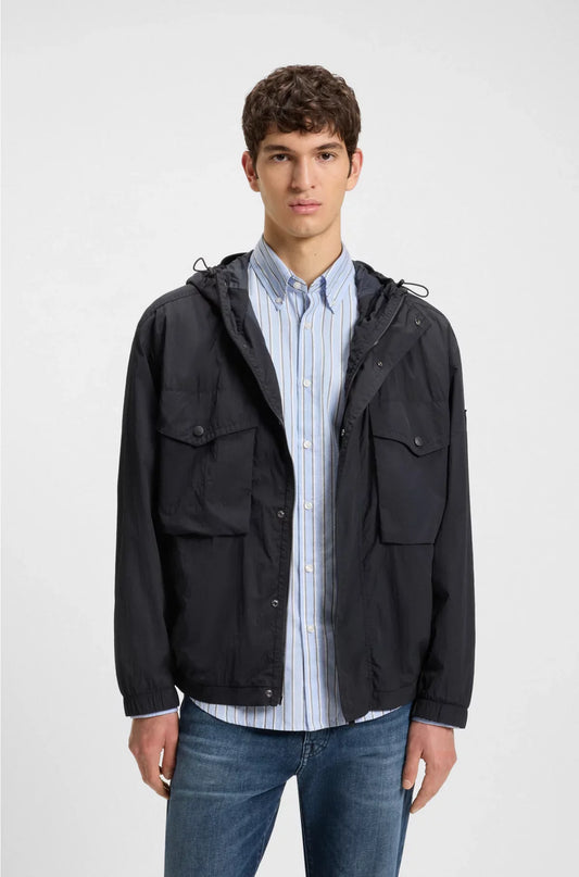 WATER-REPELLENT JACKET WITH HOOD VISOR