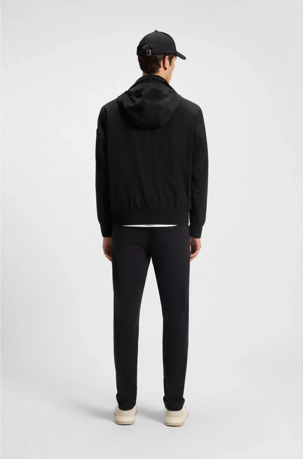 WATER-REPELLENT AVIATOR-STYLE BOMBER JACKET WITH PACKABLE HOOD