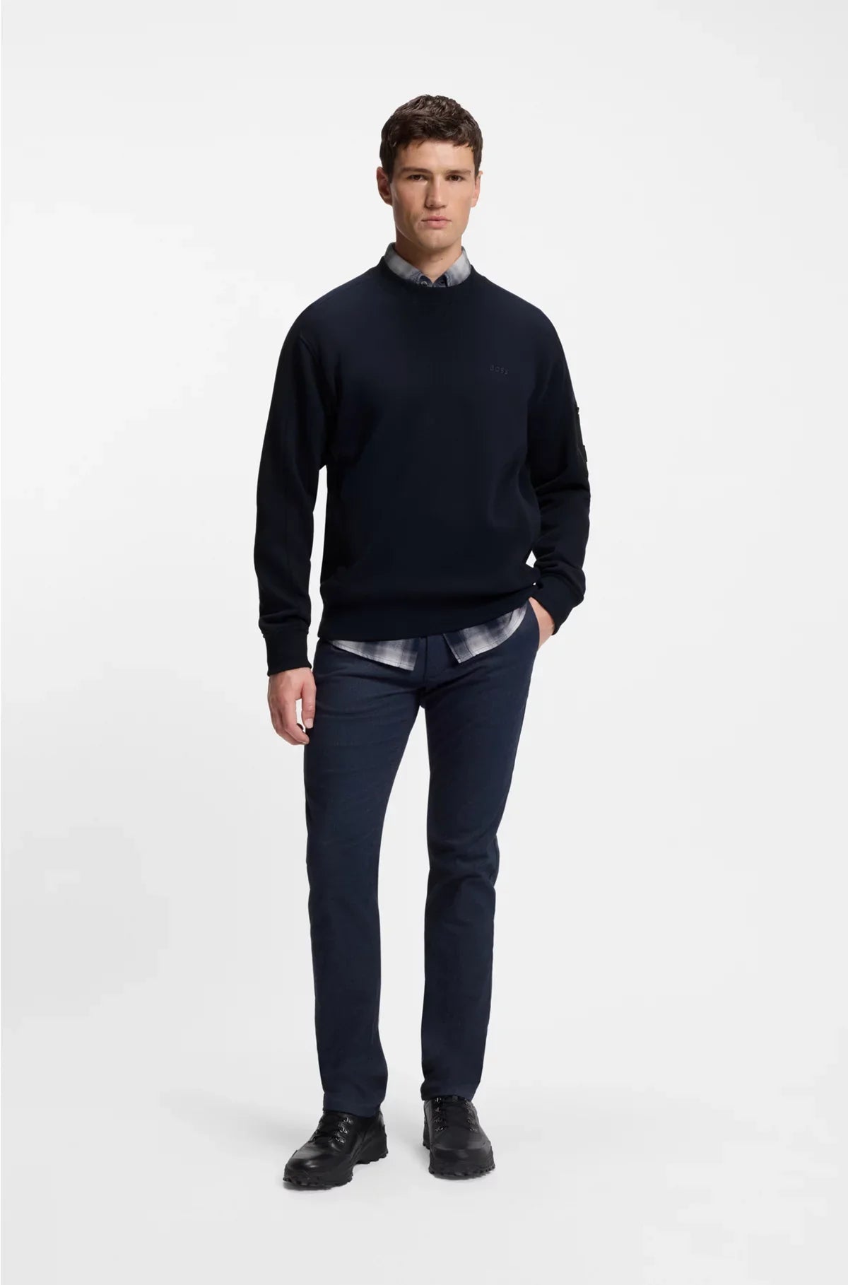 COTTON-BLEND SWEATSHIRT WITH ZIPPED SLEEVE POCKET