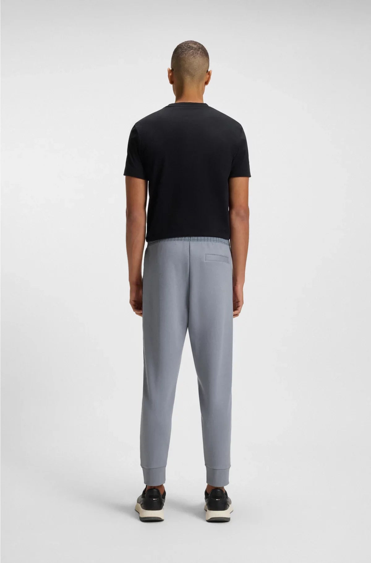 CHECK-PRINT TRACKSUIT BOTTOMS IN STRETCH PIQUE