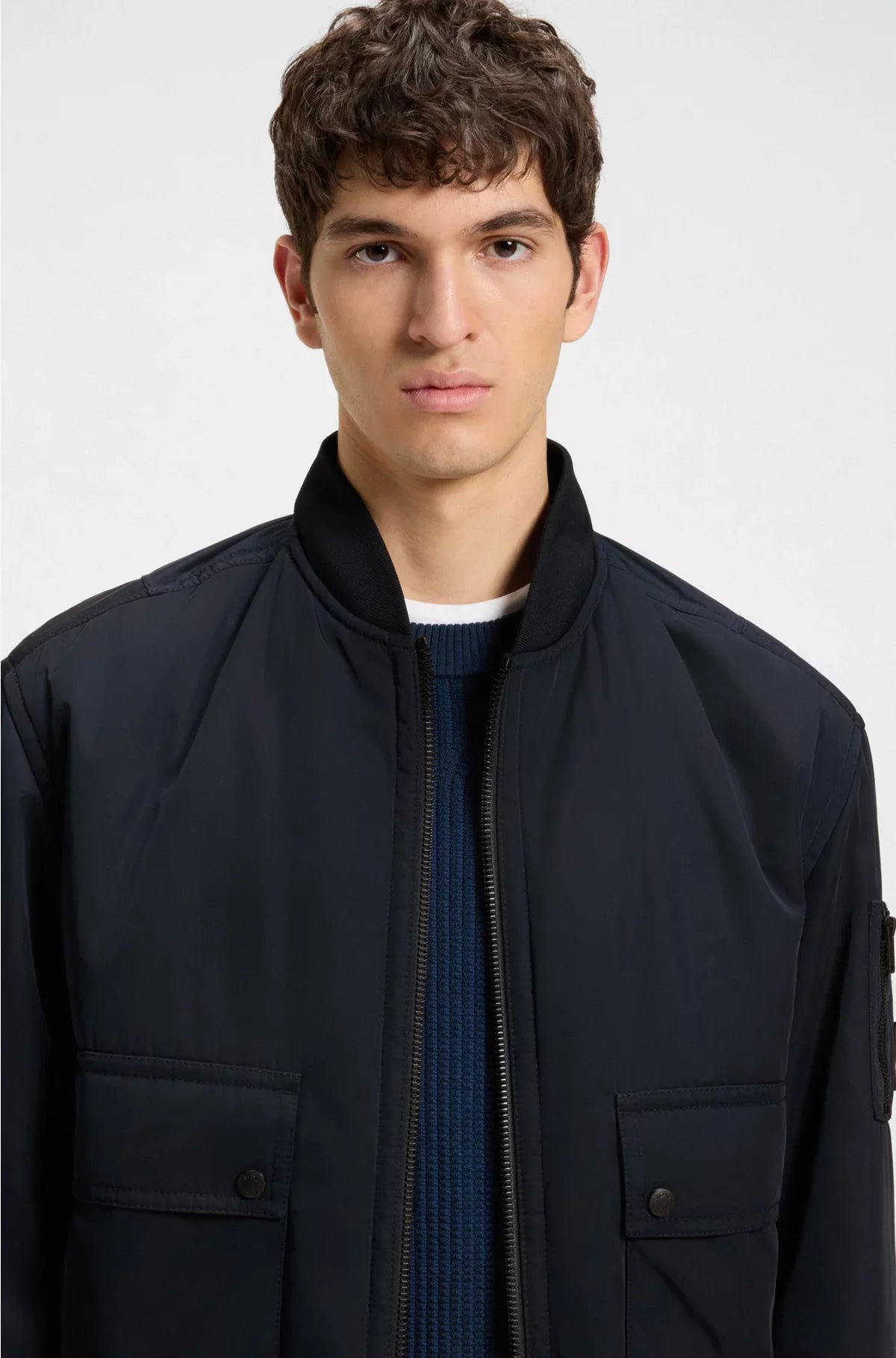 WATER-REPELLENT BOMBER JACKET WITH DETACHABLE LINER