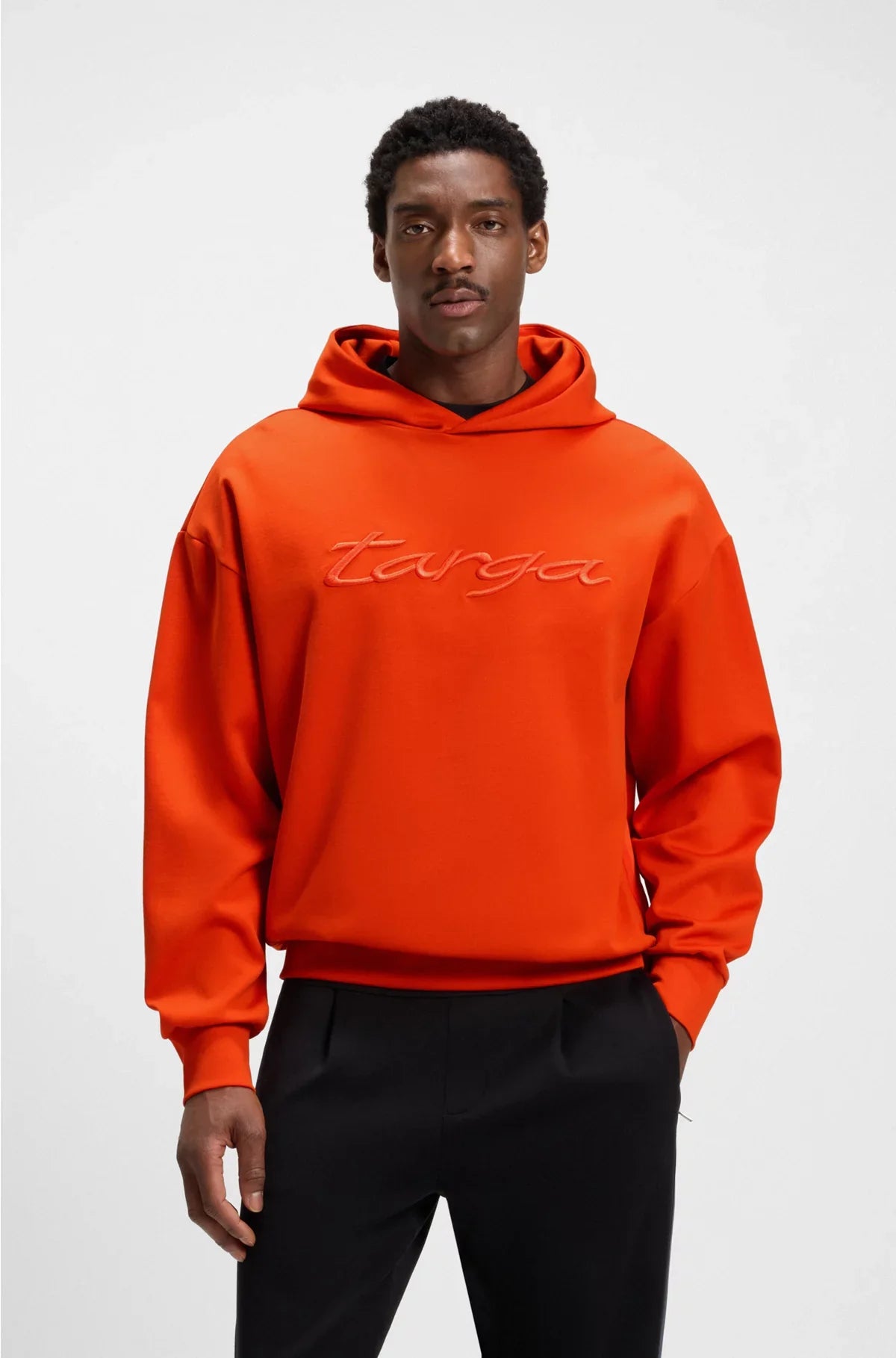 FELPA CON CAPPUCCIO IN COTONE E LOGO TARGA