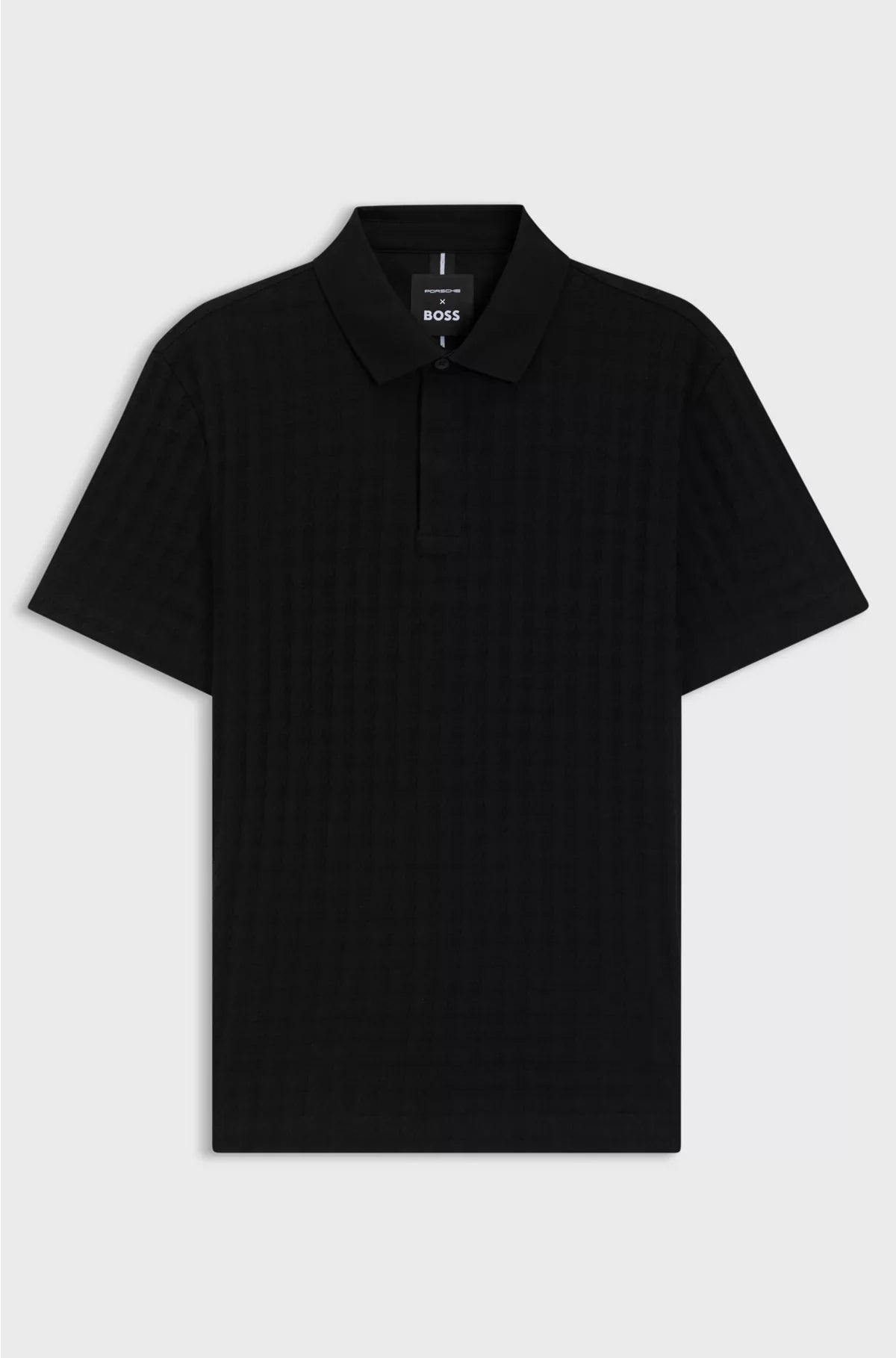 POLO SHIRT IN HOUNDSTOOTH-JACQUARD MERCERISED COTTON