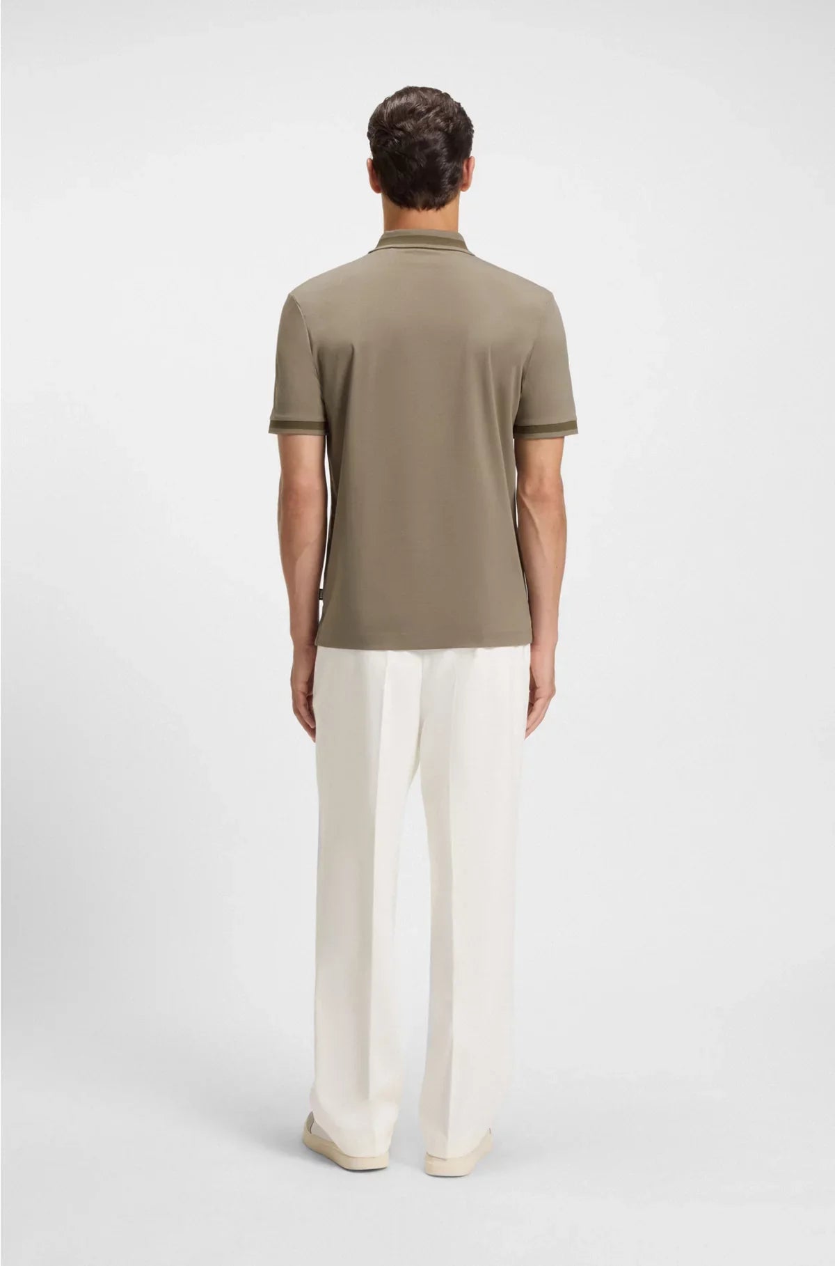 MERCERISED-COTTON SLIM-FIT POLO SHIRT WITH STRUCTURED TRIMS