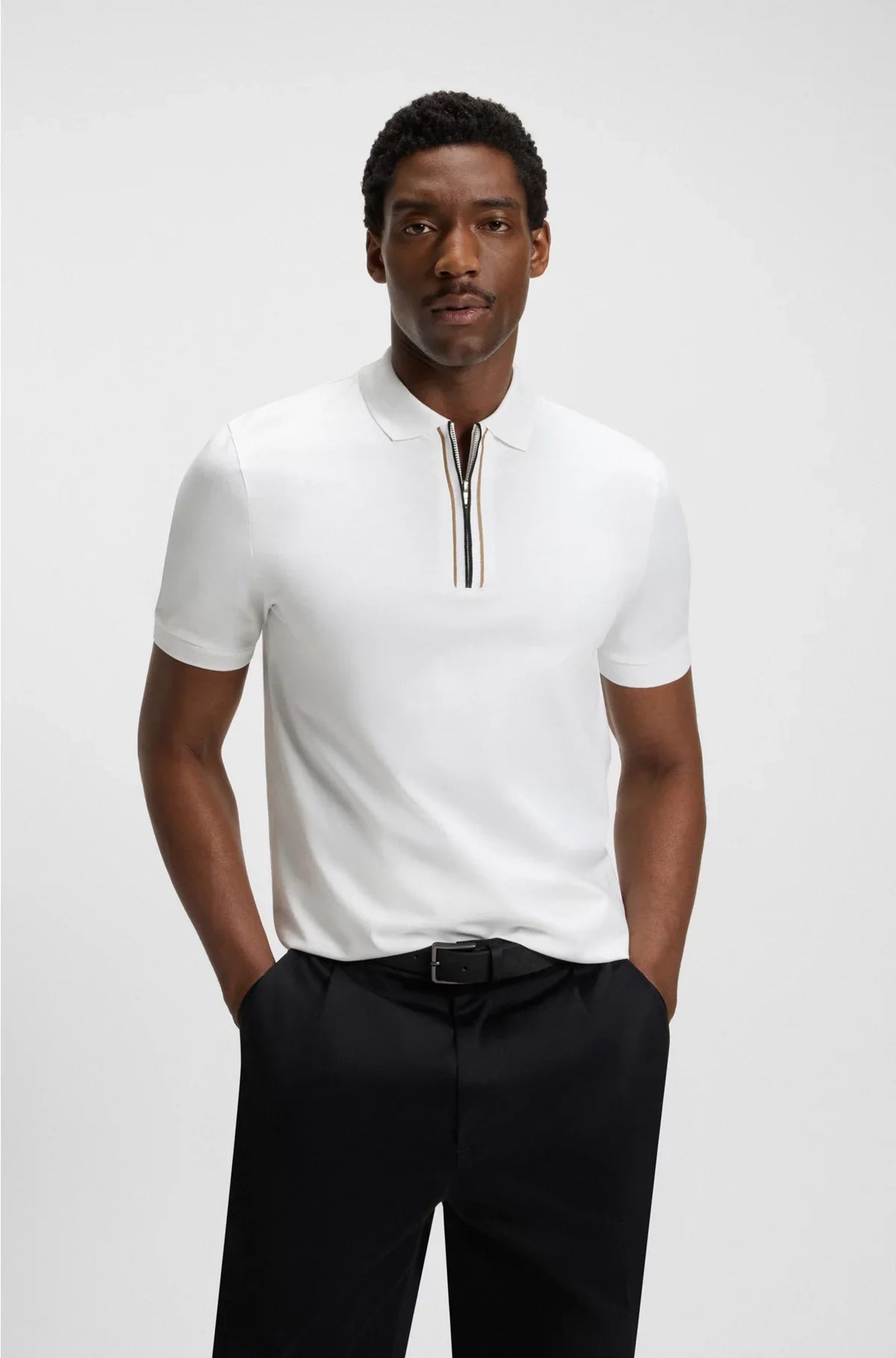 POLO IN COTONE MERCERIZZATO CON ABBOTTONATURA A ZIP