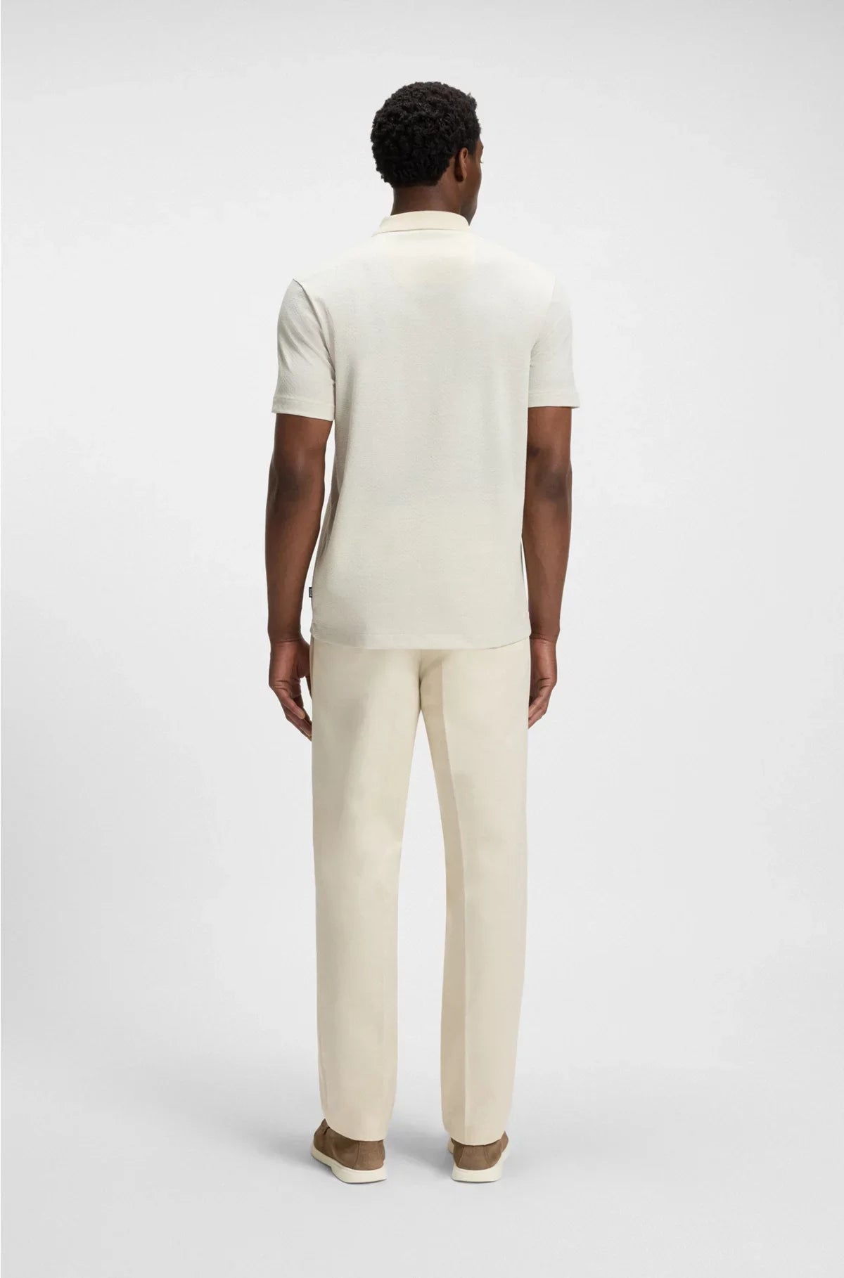 MERCERISED-COTTON POLO SHIRT WITH GEOMETRIC JACQUARD