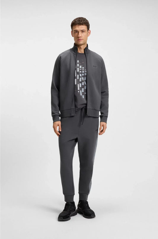 REGULAR-FIT TRACKSUIT SET IN STRETCH COTTON WITH STRIPED TRIMS