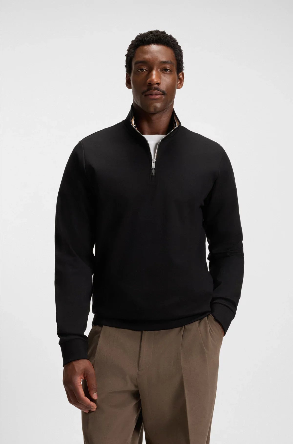 FELPA IN MISTO COTONE CON COLLO A ZIP
