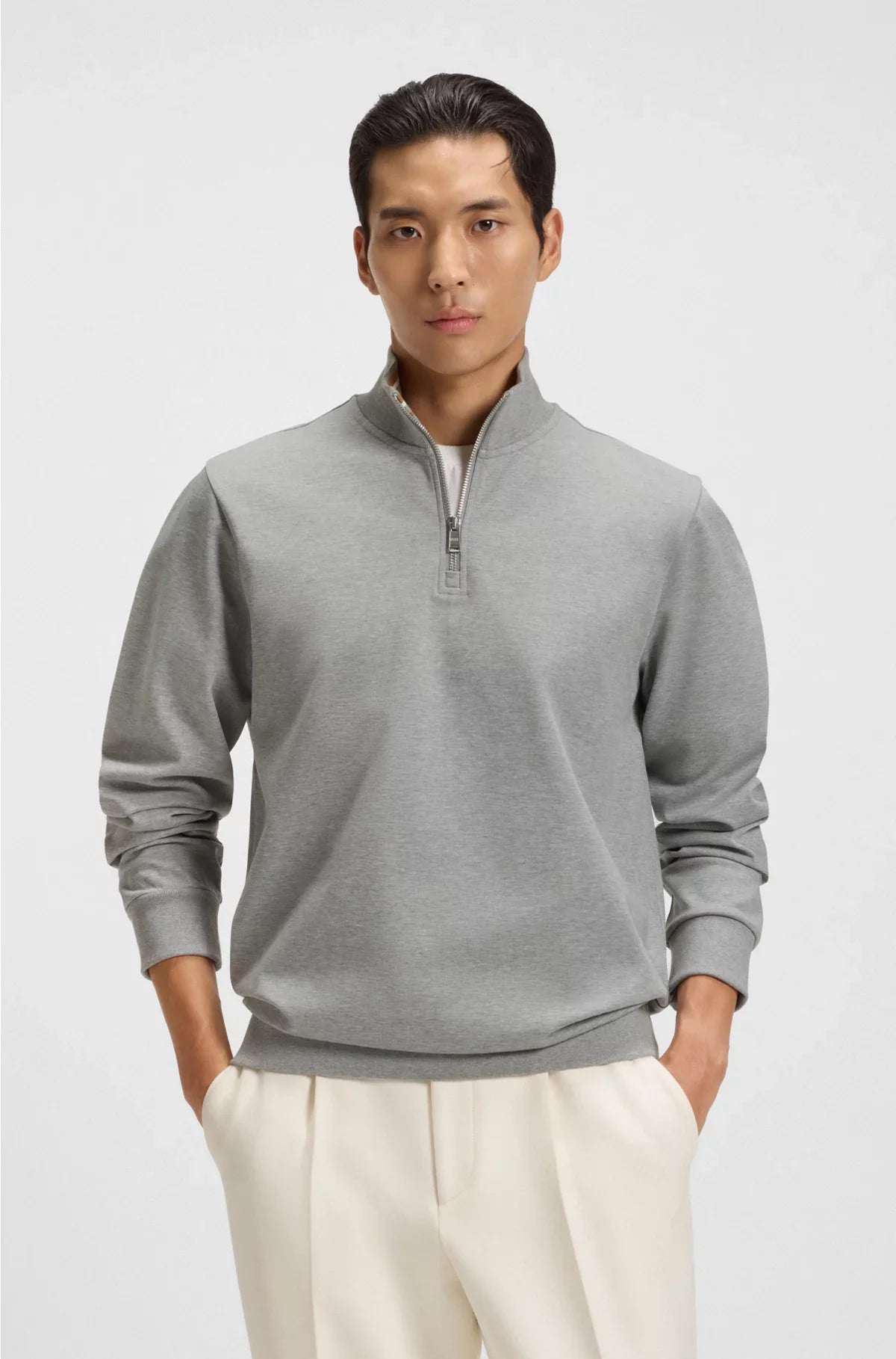 FELPA IN MISTO COTONE CON COLLO A ZIP