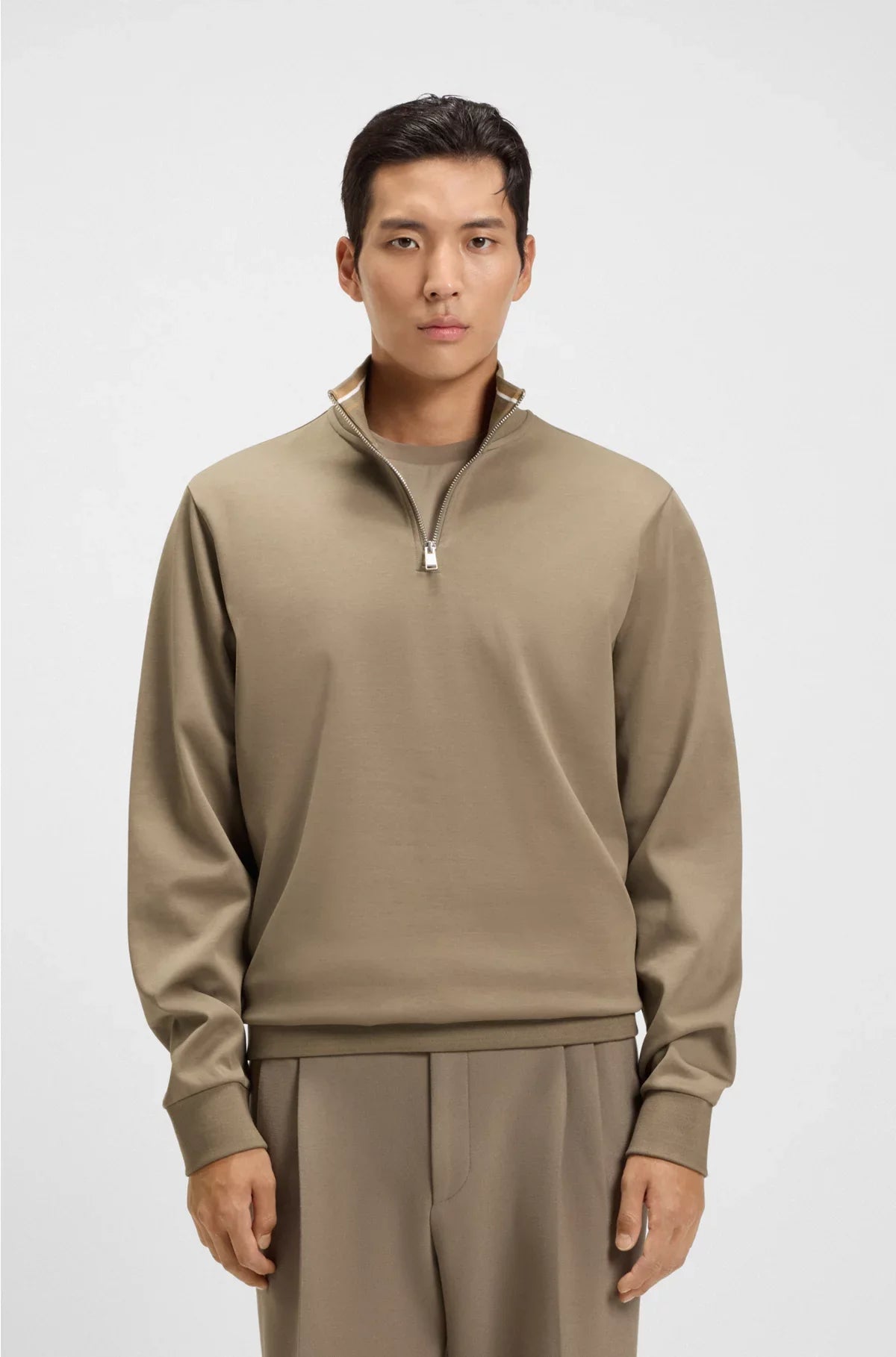 FELPA IN MISTO COTONE CON COLLO A ZIP