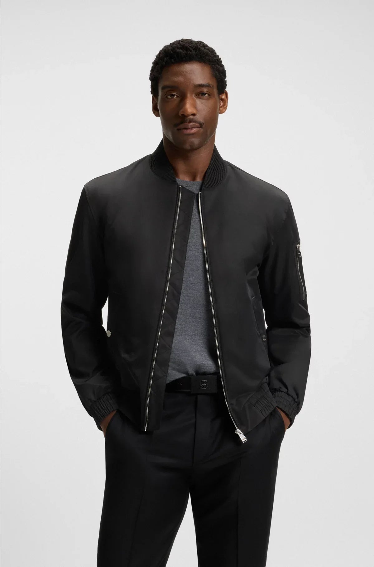 WATER-REPELLENT JACKET WITH DOUBLE B MONOGRAM TRIM