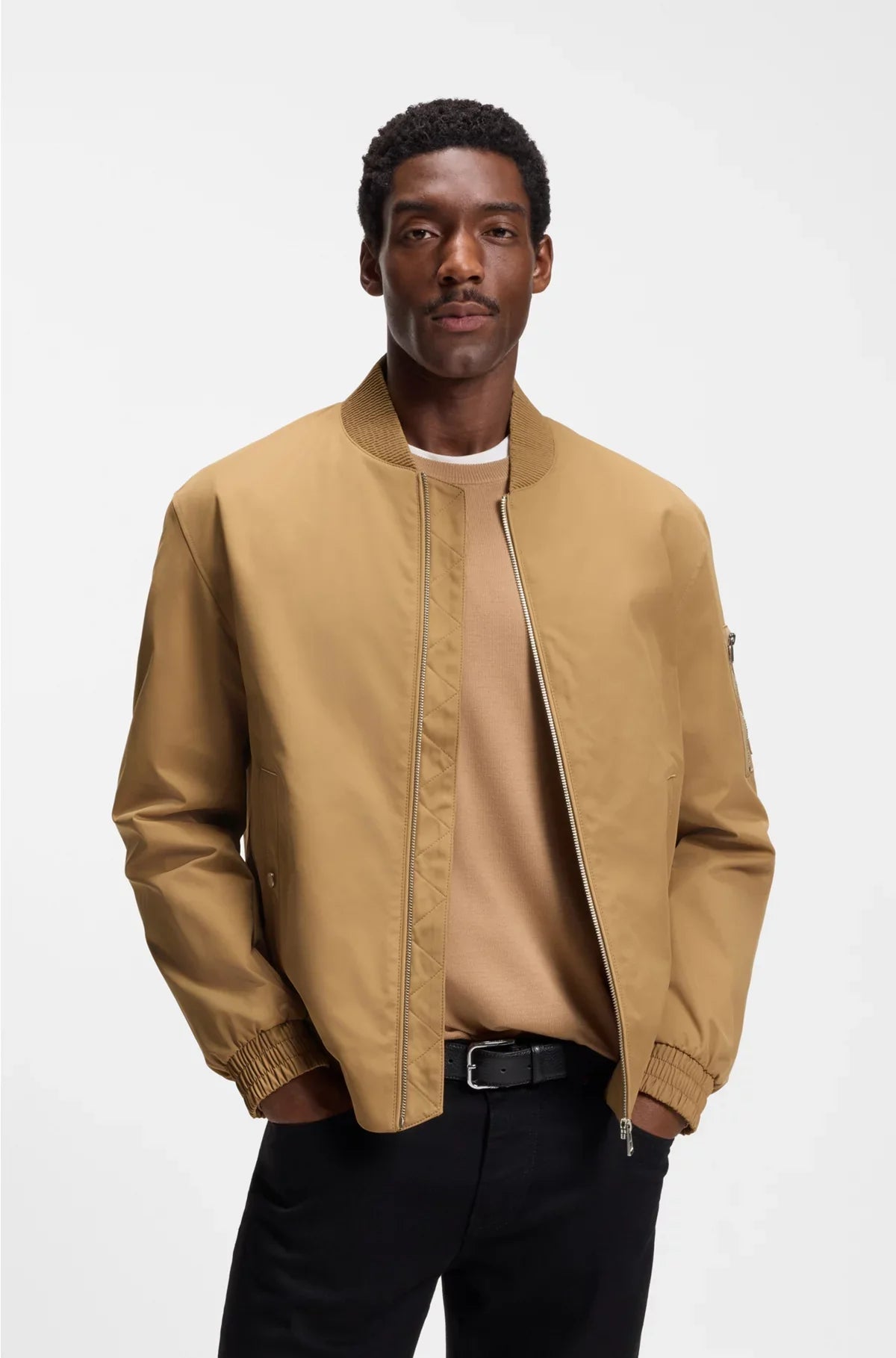WATER-REPELLENT JACKET WITH DOUBLE B MONOGRAM TRIM